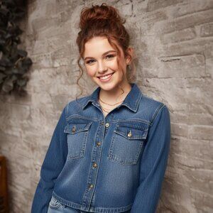 Celebrity Pink Denim High-Low Shirt Button Down Boxy Oversize Fit Chambray Top